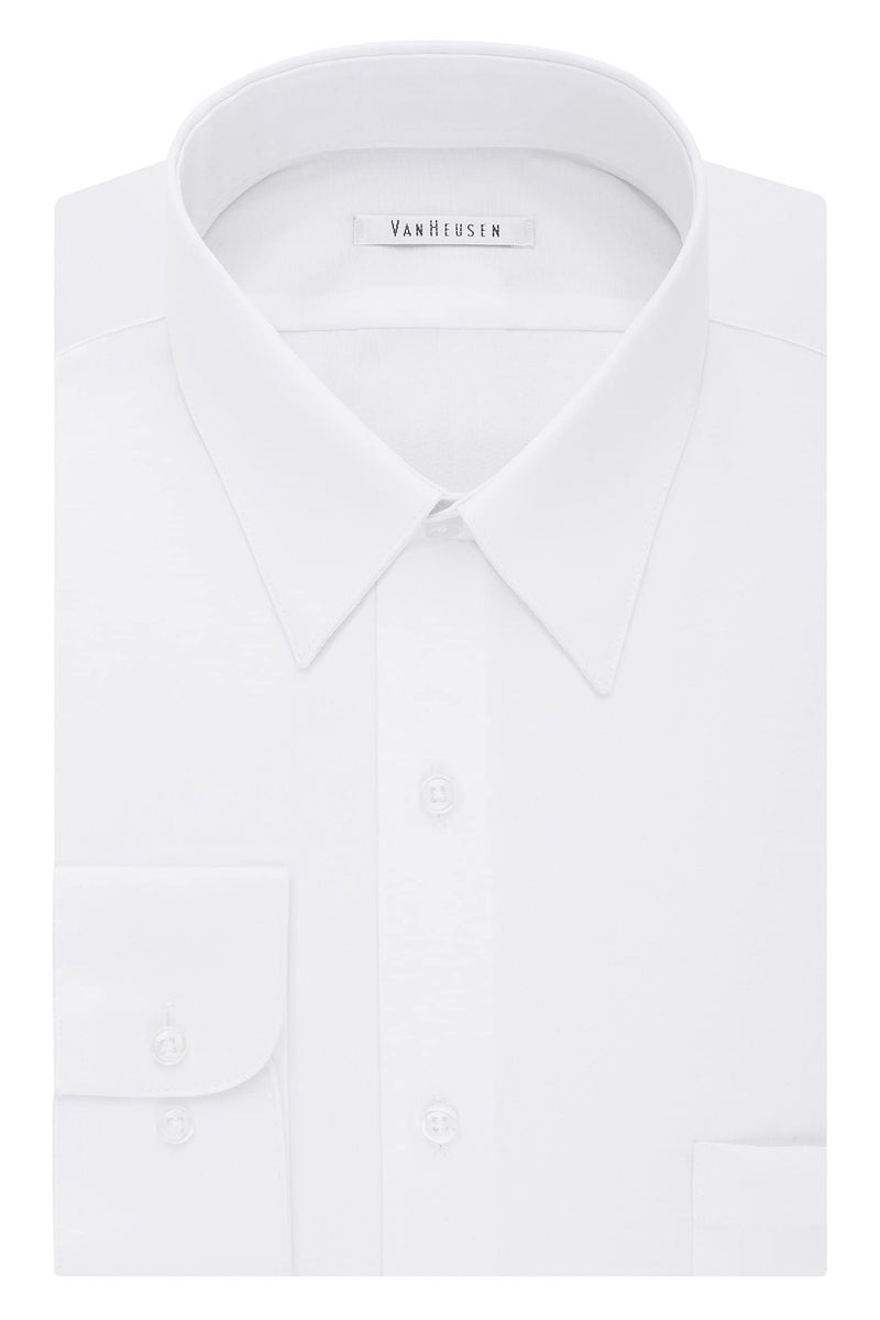 Van Heusen Men's Big Fit Dress Shirt Poplin Solid (Big and Tall), White, 18" Neck 32"-33" Sleeve - Image 3